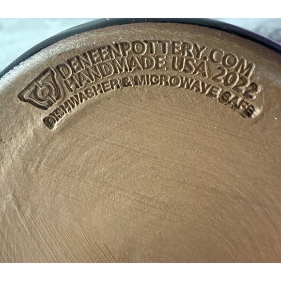 Deneen Pottery Devil Mountain Coffee Co. Black Label Stoneware Mug Green Black - Picture 5 of 6
